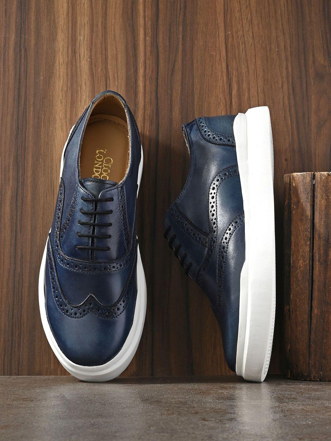 clog london men perforated leather brogues