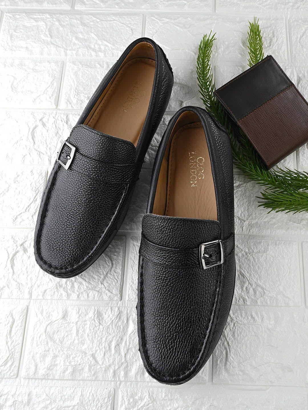 clog london men textured leather loafers