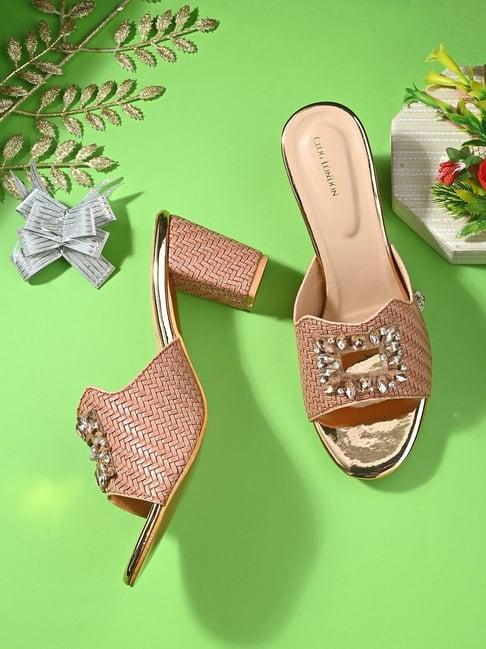 clog london women's rose gold casual sandals