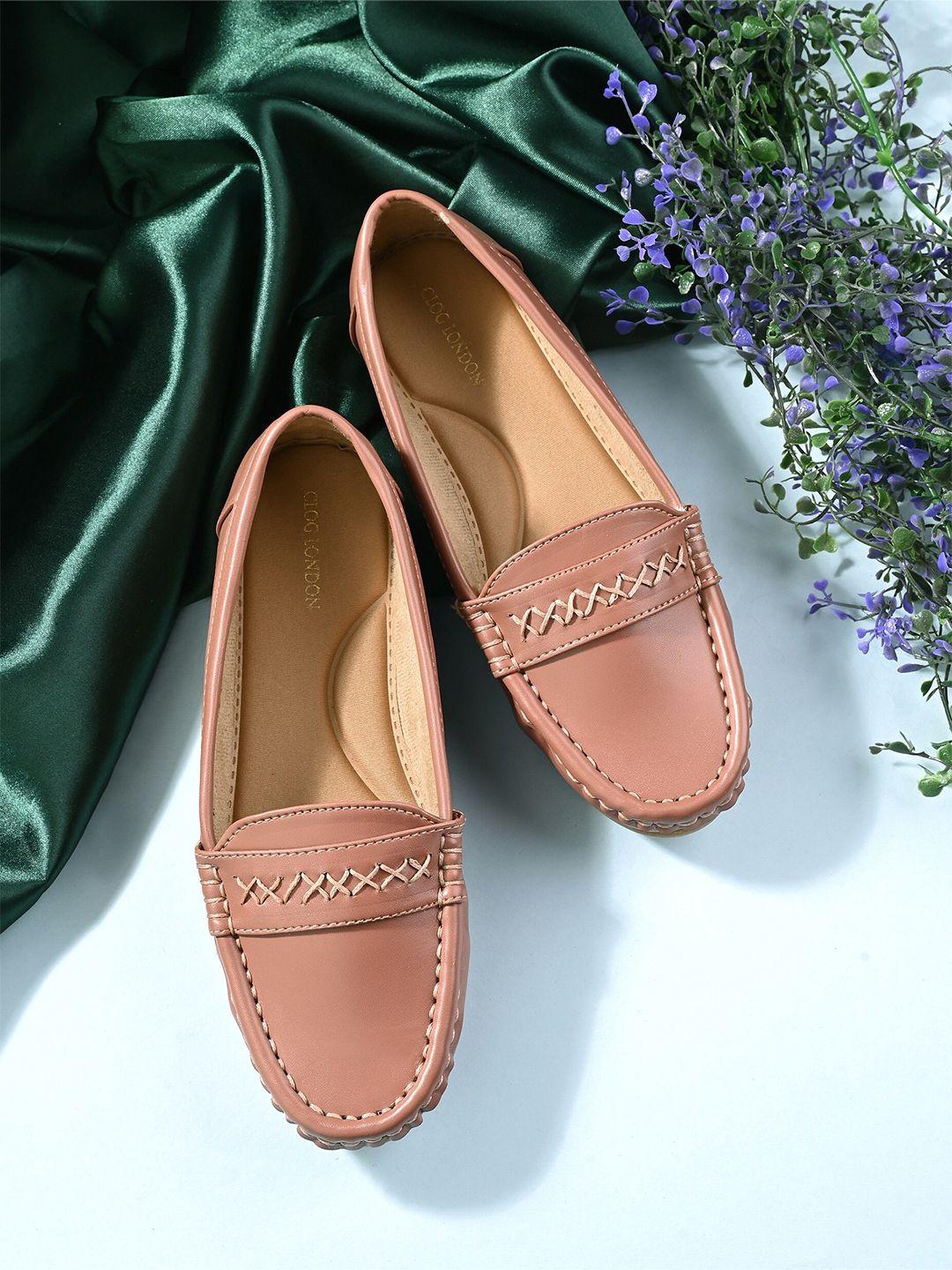 clog london women peach-coloured ballerinas flats