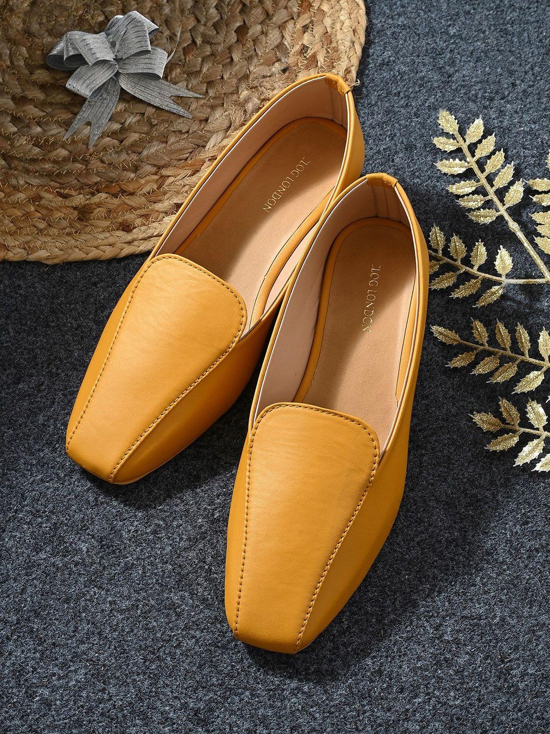 clog london yellow work block pumps with buckles