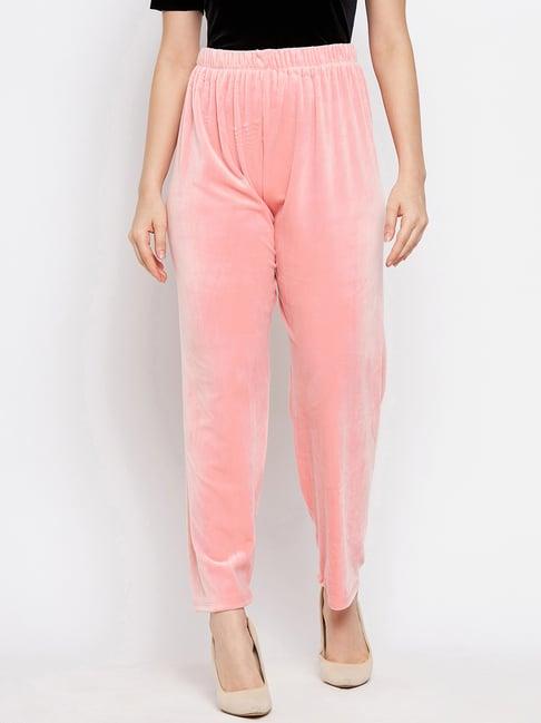 clora creation baby pink straight fit mid rise regular pants