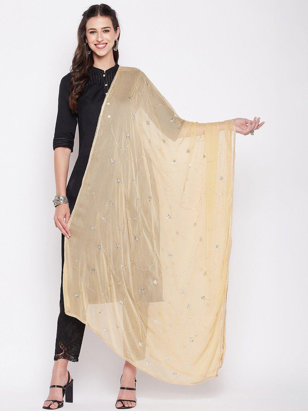clora creation embroidered dupatta with sequinned