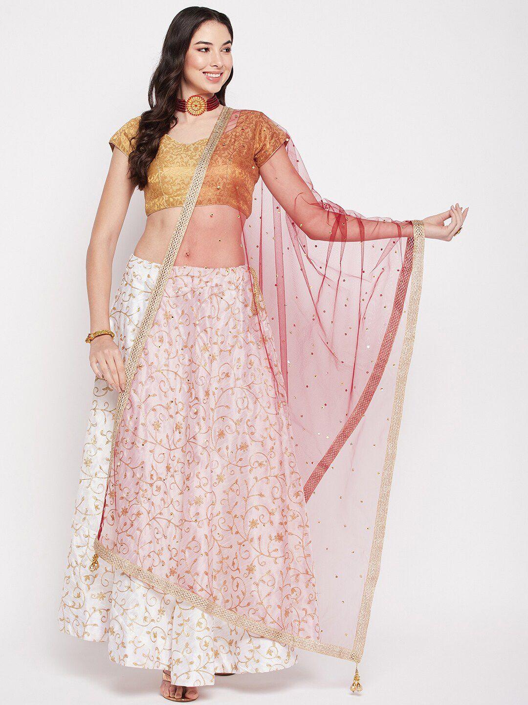 clora creation net dupatta with sequinned