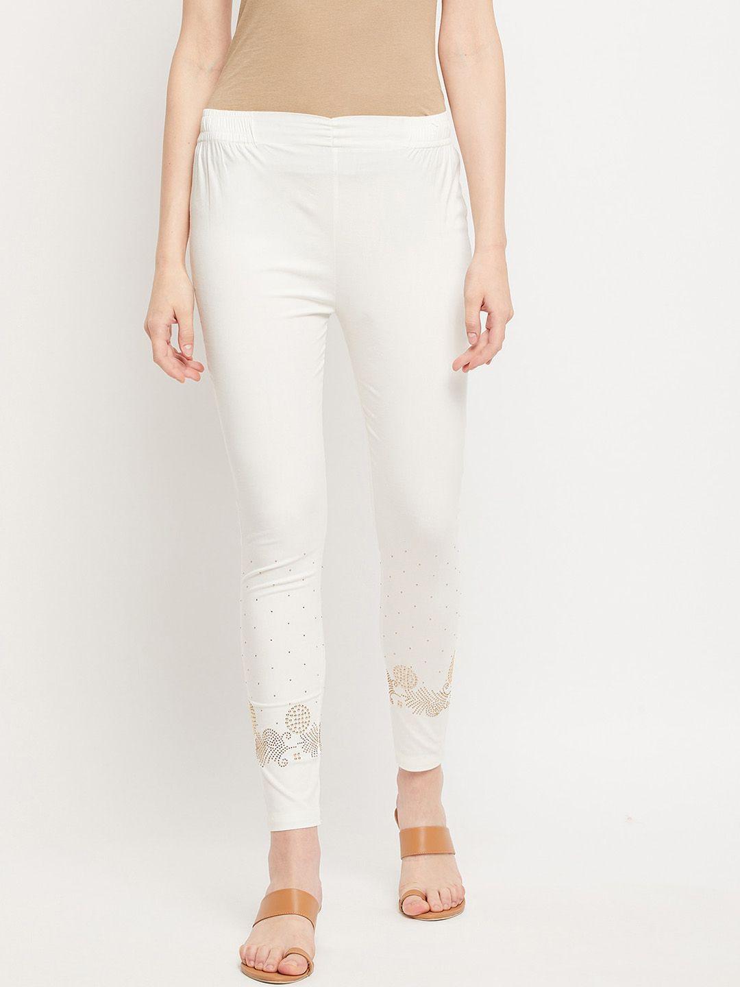 clora creation women embellished cigarette trousers