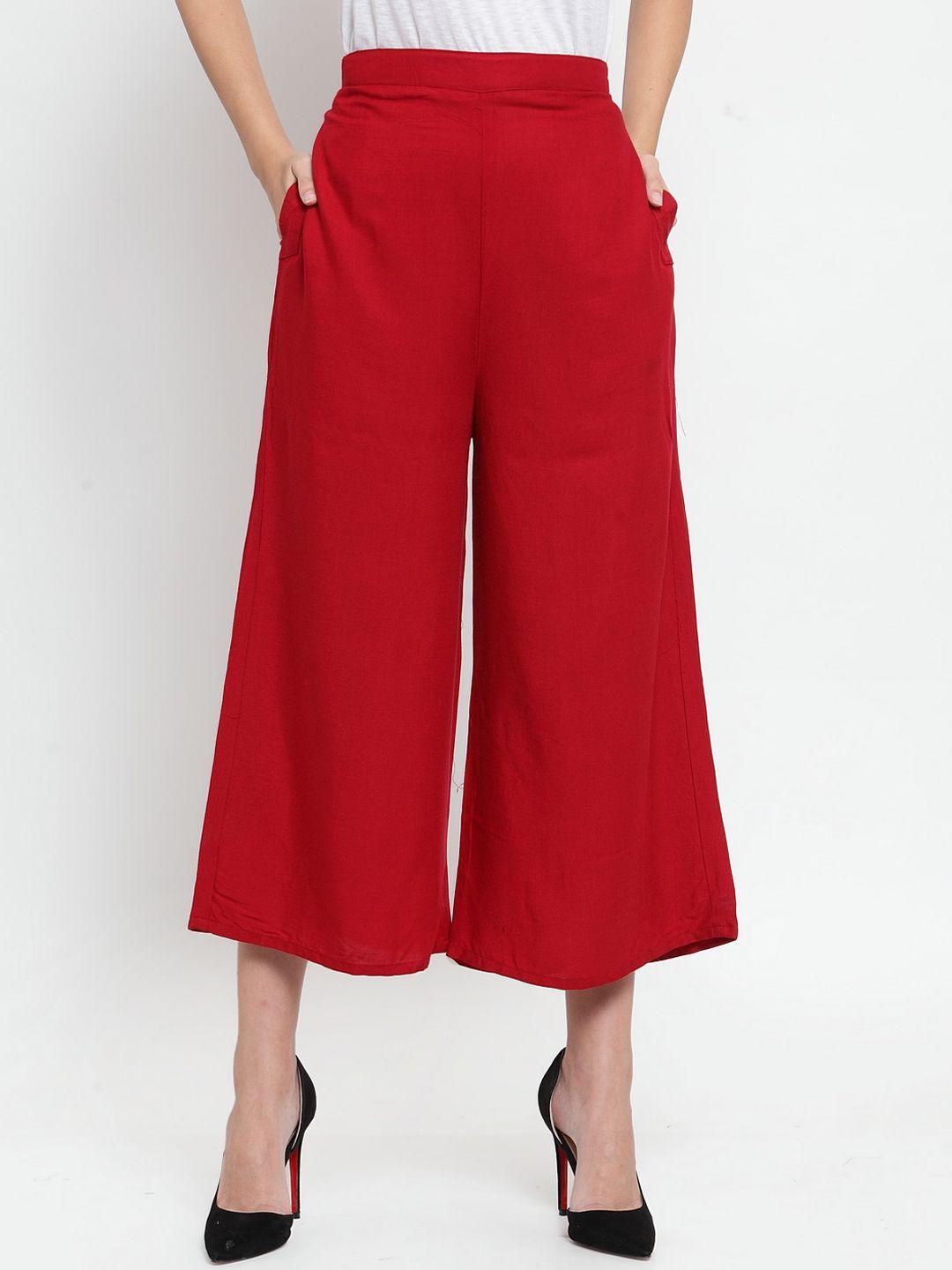 clora creation women smart easy wash culottes trousers