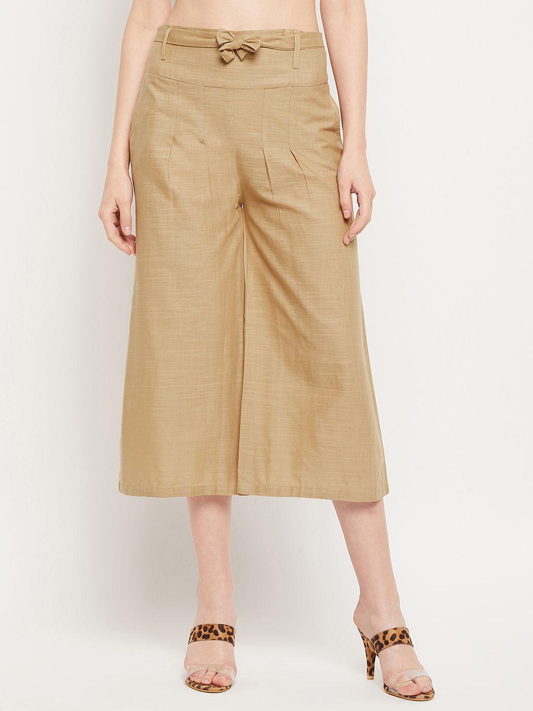 clora creation women smart pleated culottes trousers