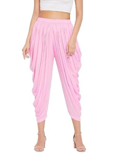 clora creation baby pink rayon dhoti pants, cc42243_30