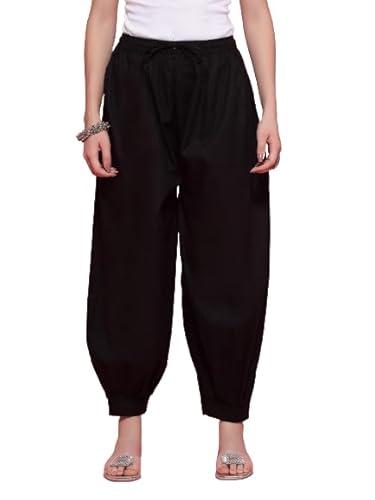 clora creation black solid cotton aghani pants, cc44171_40