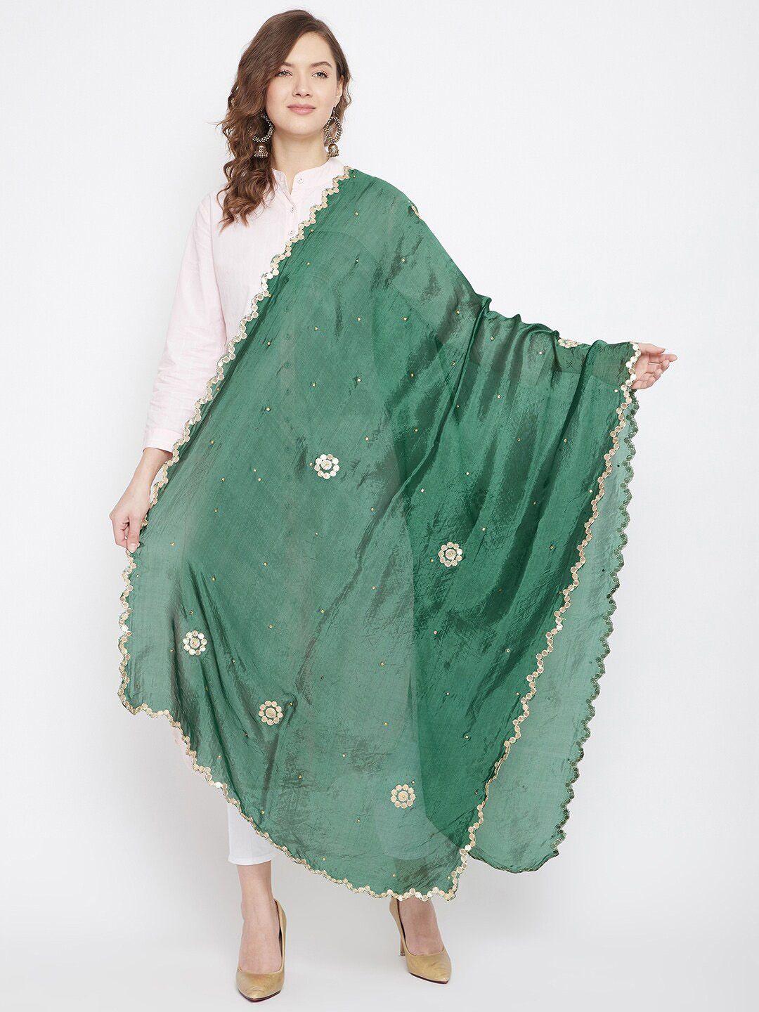 clora creation embroidered dupatta with gotta patti