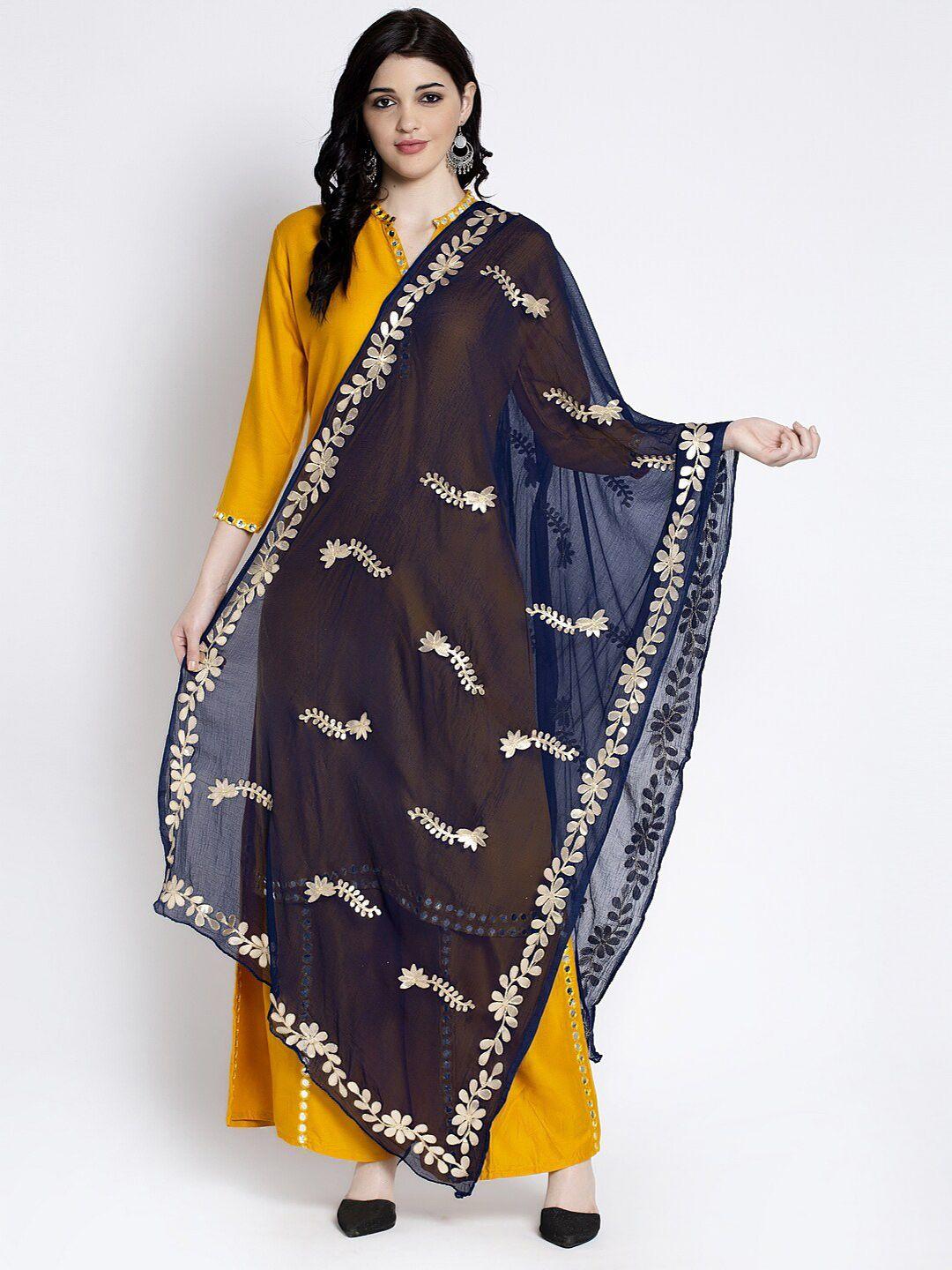 clora creation embroidered dupatta with gotta patti