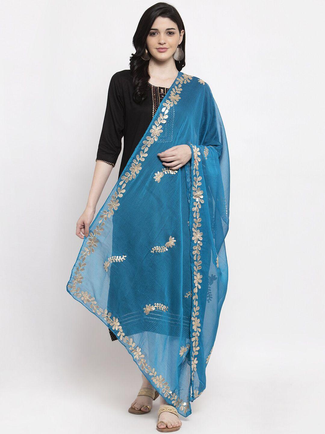 clora creation embroidered dupatta with gotta patti