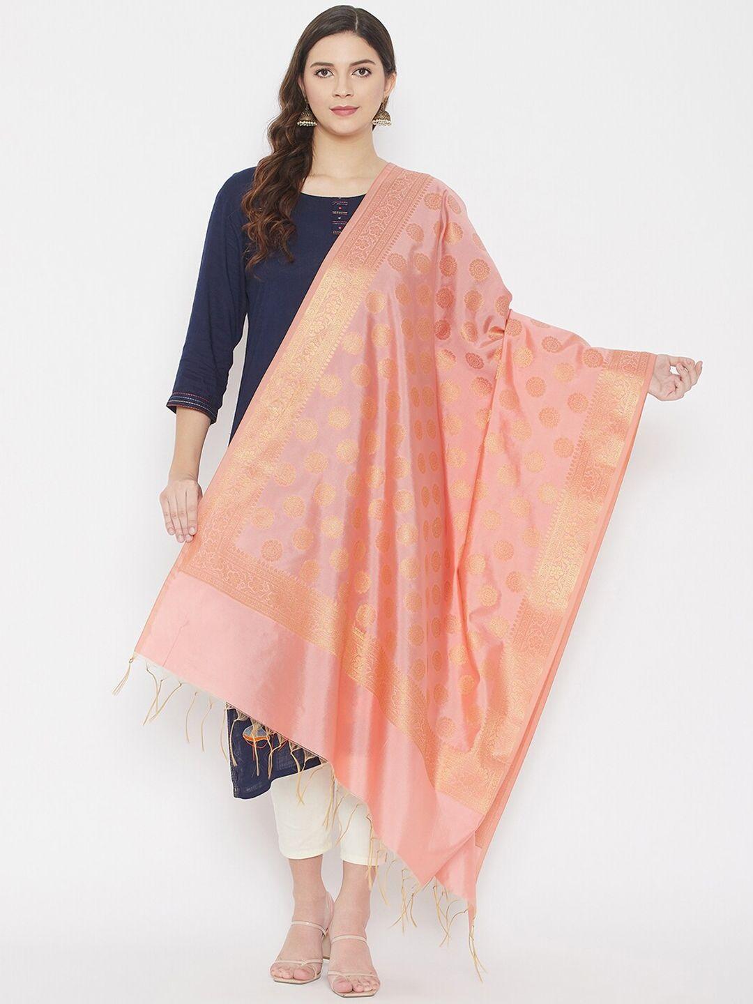 clora creation ethnic motifs woven design dupatta with zari