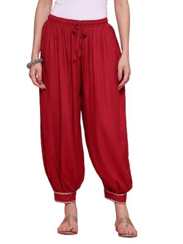 clora creation maroon rayon gotta afghani pants, cc44167_40