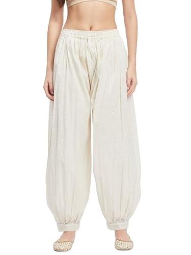 clora creation off white silver dot embellished afghani pants, cc44106_34