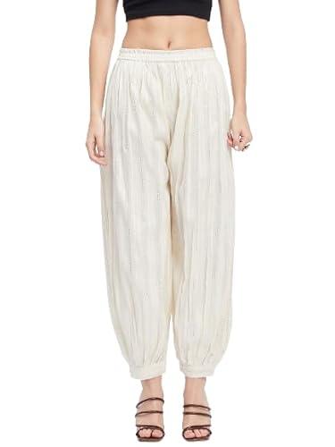 clora creation off white silver embellished afghani pants, cc44109_36