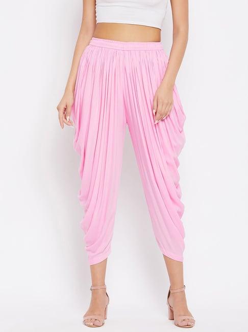 clora creation pink rayon dhoti pants