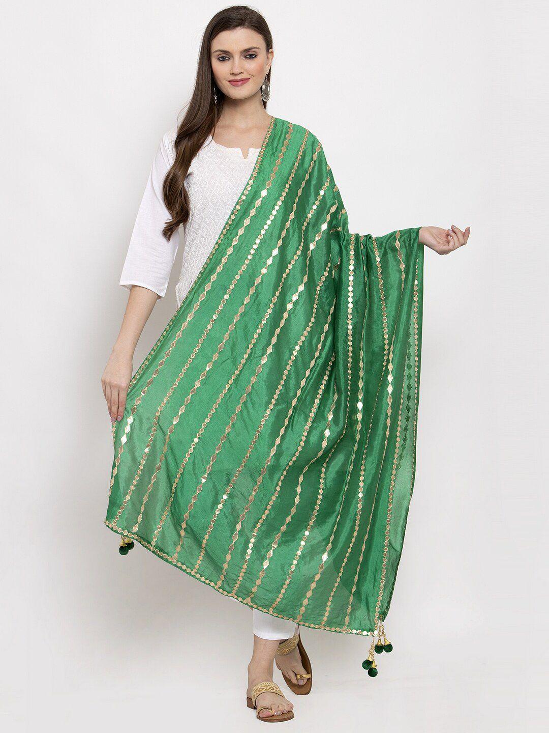 clora creation striped dupatta with gotta patti