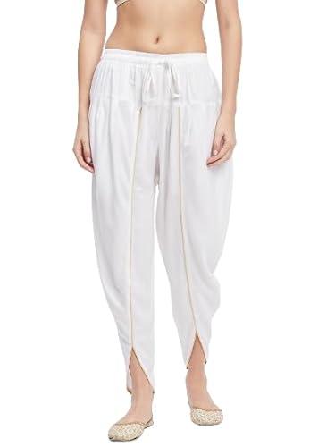 clora creation white rayon tulip pants, cc44130_28