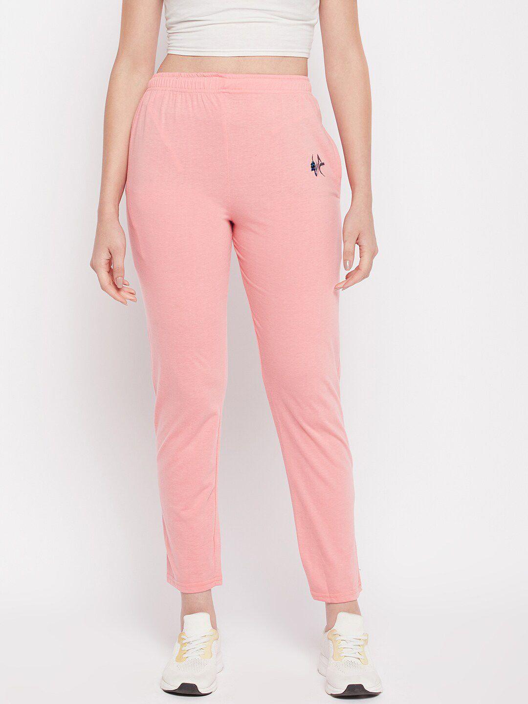 clora creation women mid rise cotton track pants