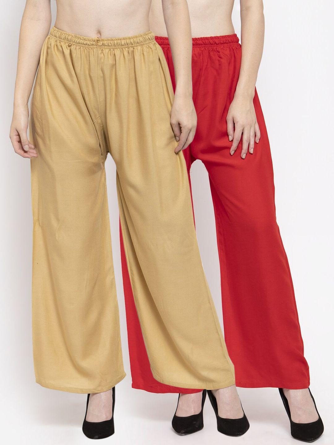 clora creation women pack of 2 straight palazzos