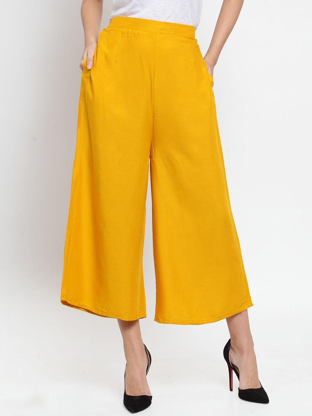 clora creation women smart easy wash culottes formal trousers