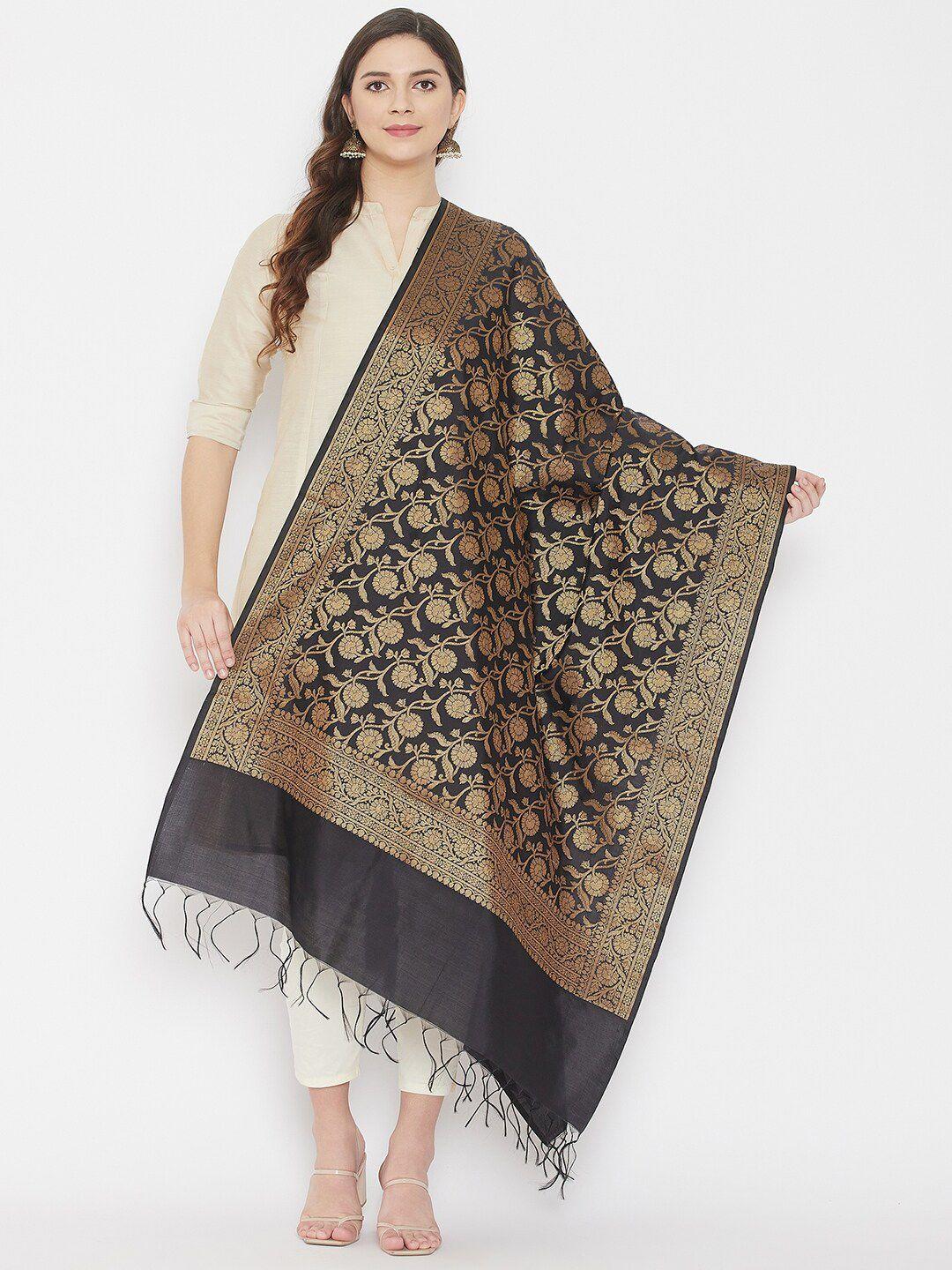 clora creation woven design banarsi silk dupatta with zari