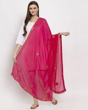 clora magenta gotta patti chiffon dupatta