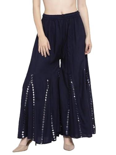 clora navy blue flared embellished sharara, cc40470_30