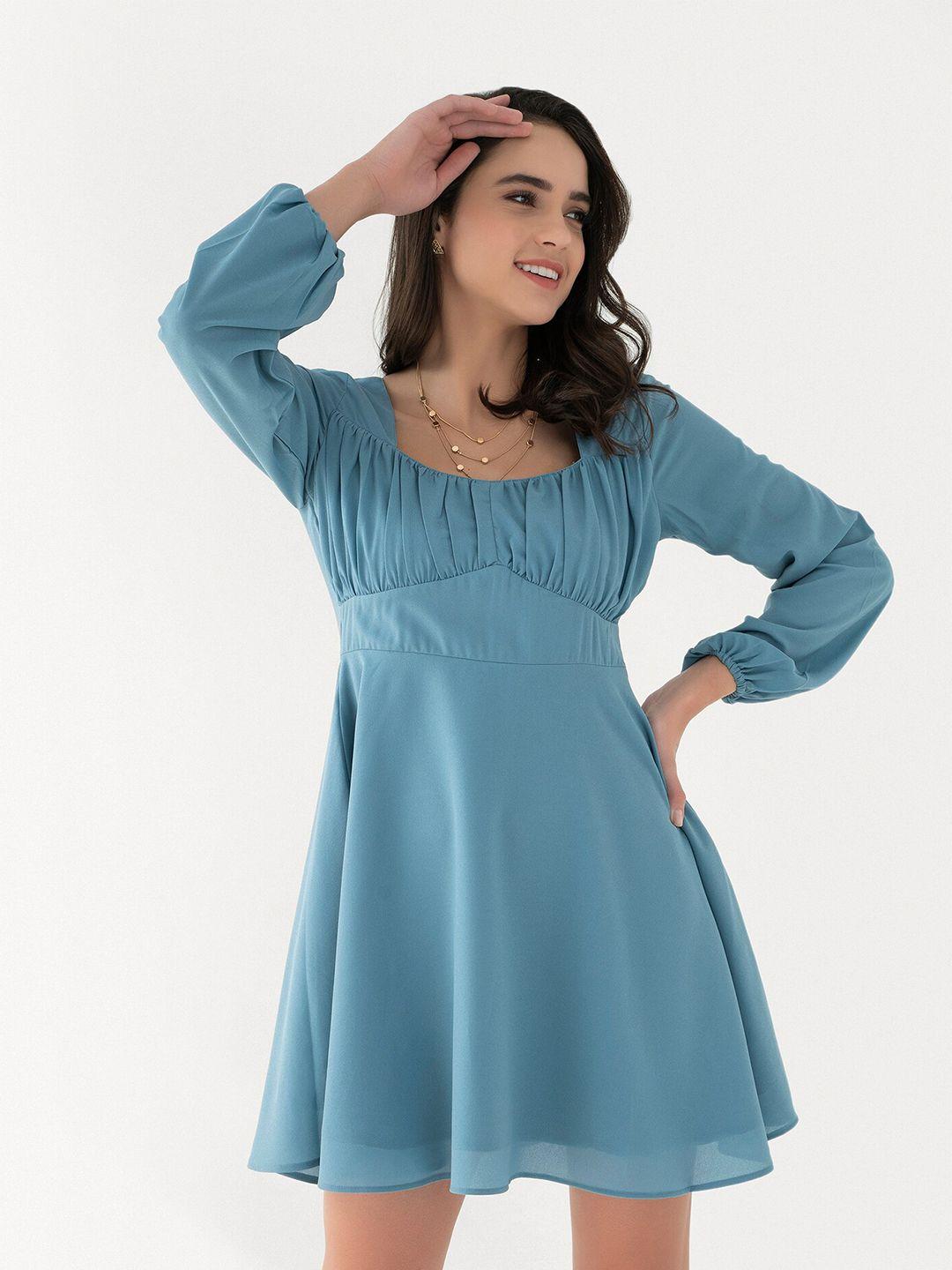 closethook blue georgette dress