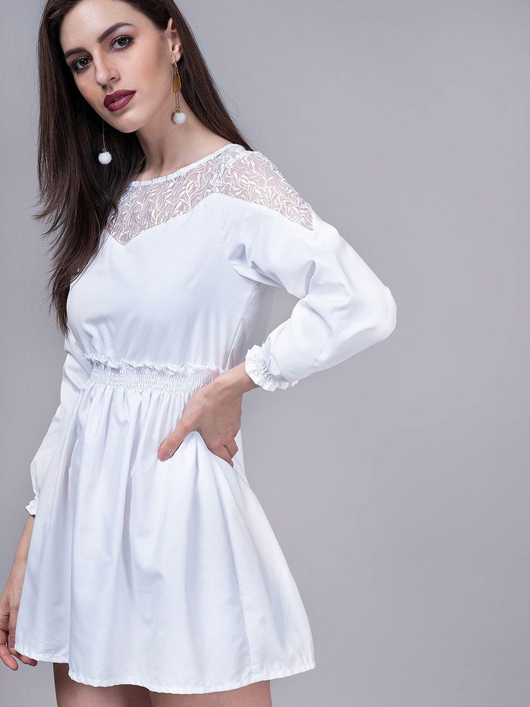 closethook white fit & flare lace dress