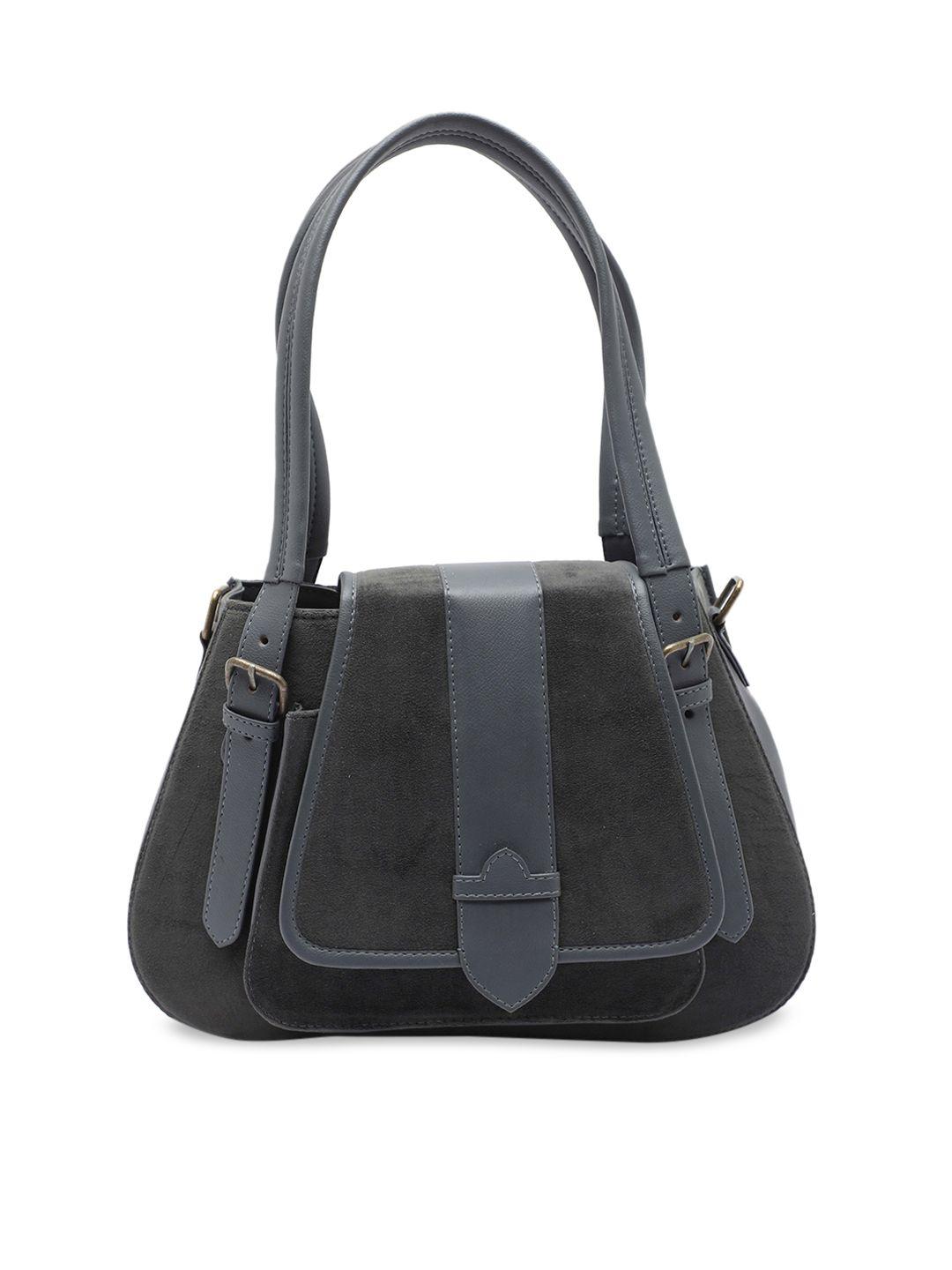 clotche charcoal pu shopper handheld bag