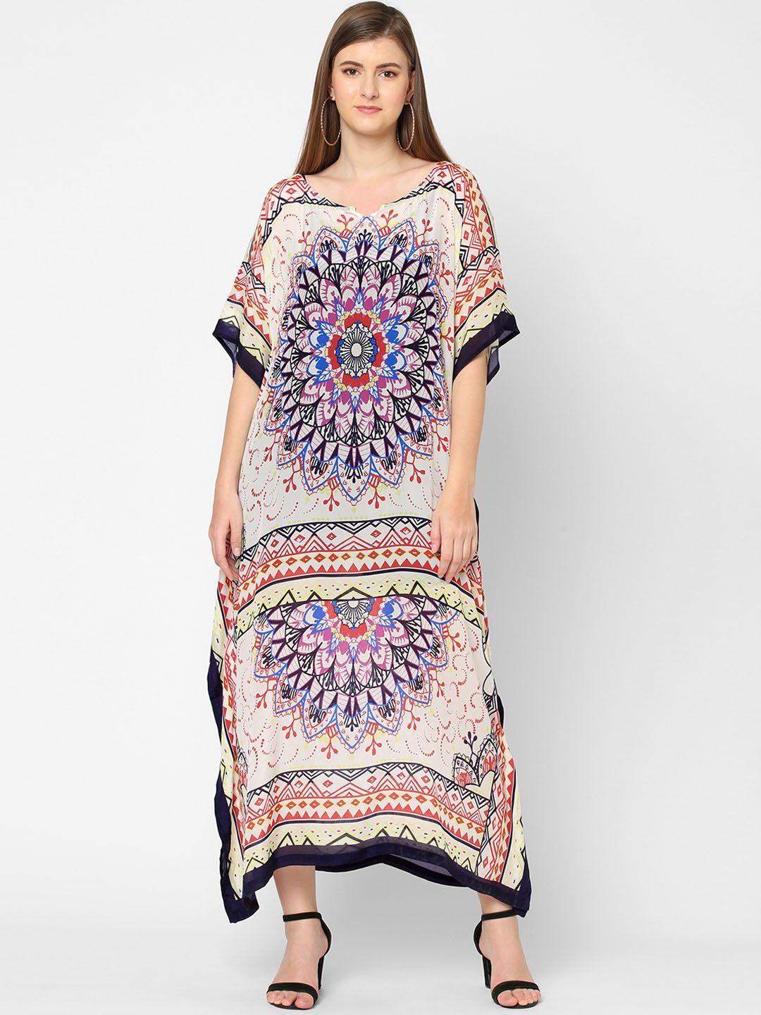 cloth haus india multicoloured print kaftan top