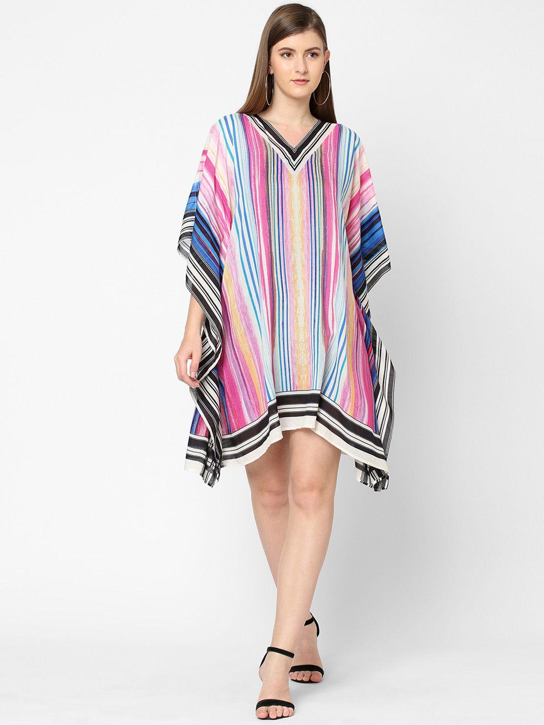 cloth haus india multicoloured striped kaftan top