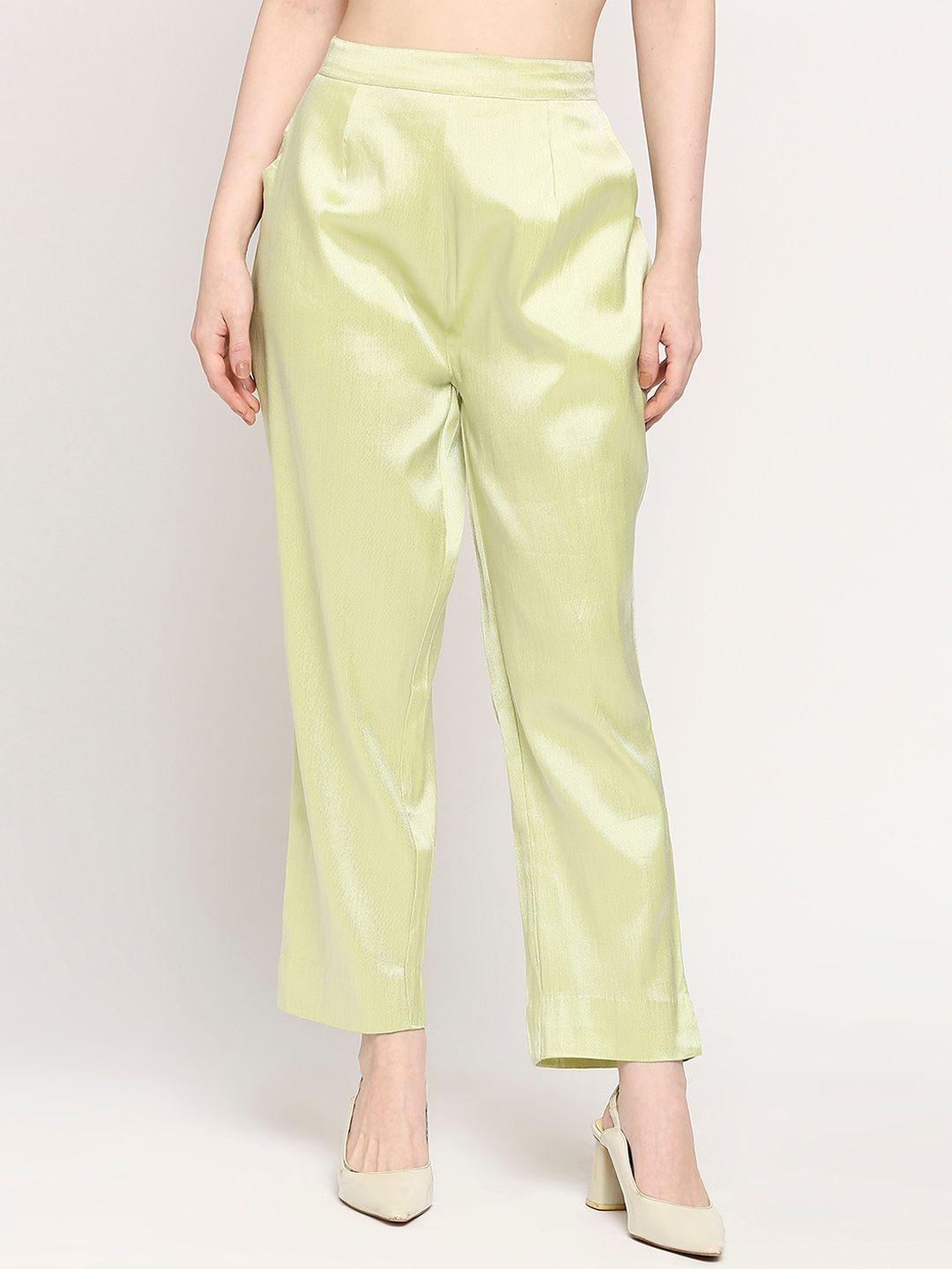 cloth haus india women relaxed sheen regular fit brocade trousers