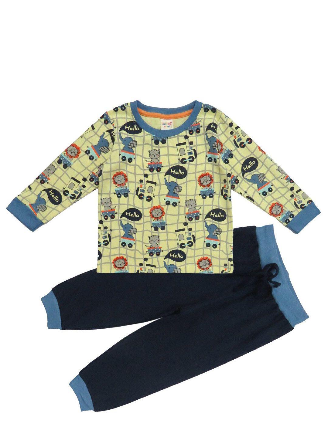 clothe funn boys cotton printed t-shirt with trousers