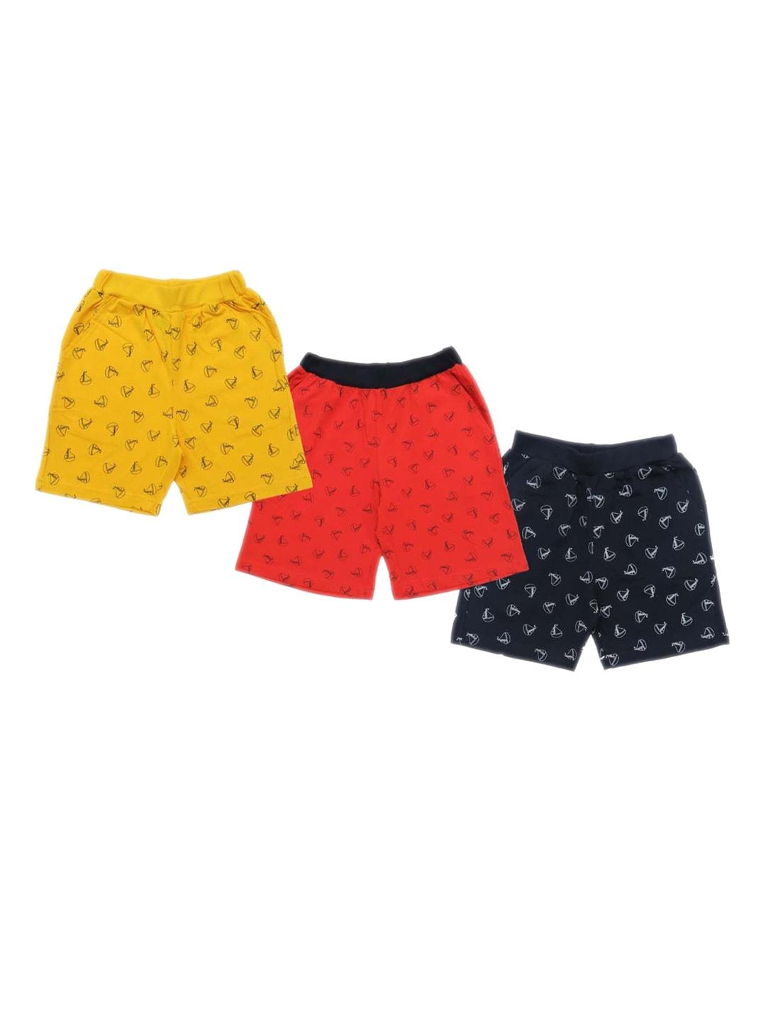 clothe funn boys pack of 3 conversational printed regular cotton shorts