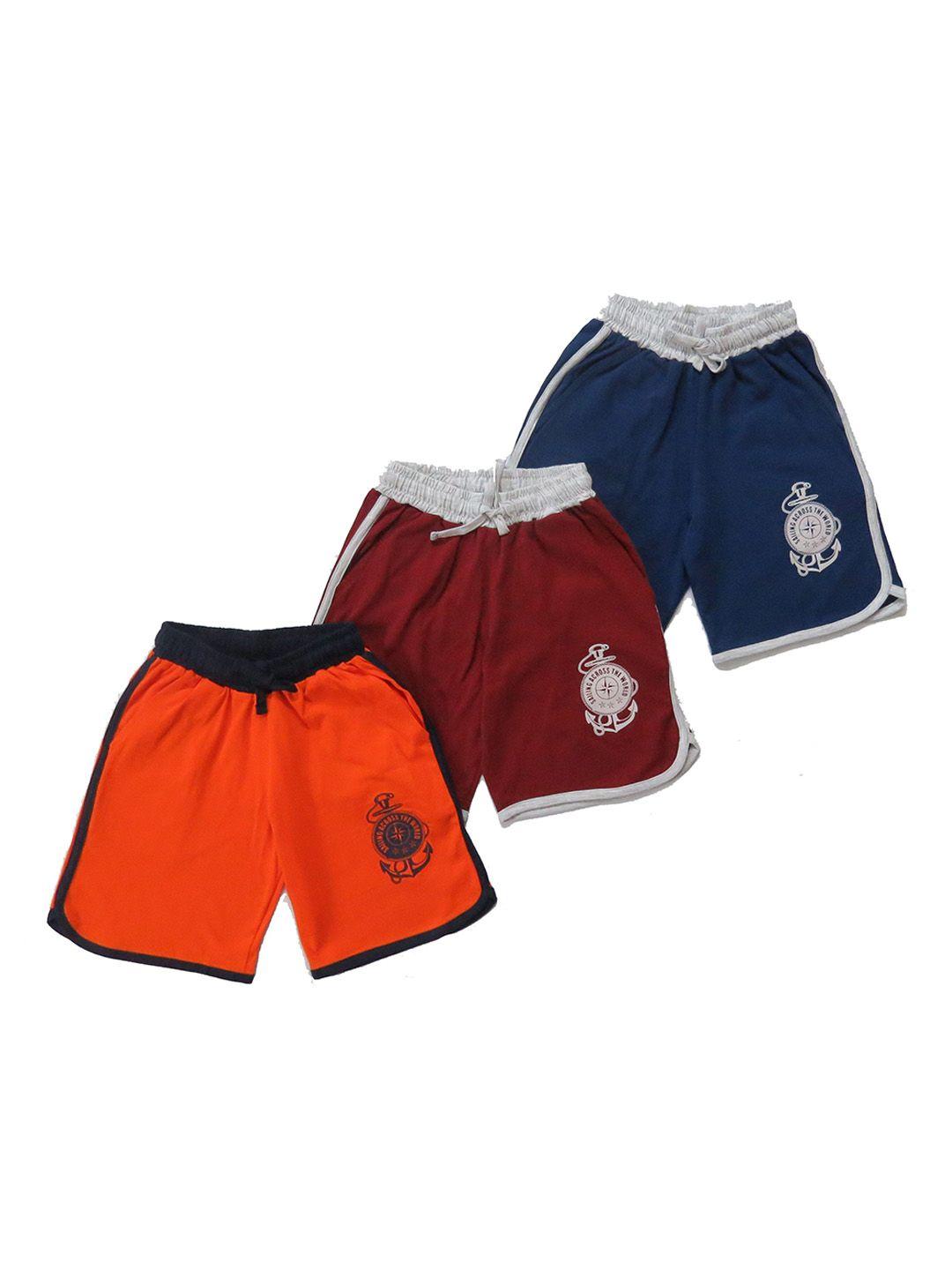 clothe funn boys pack of 3 printed cotton regular shorts