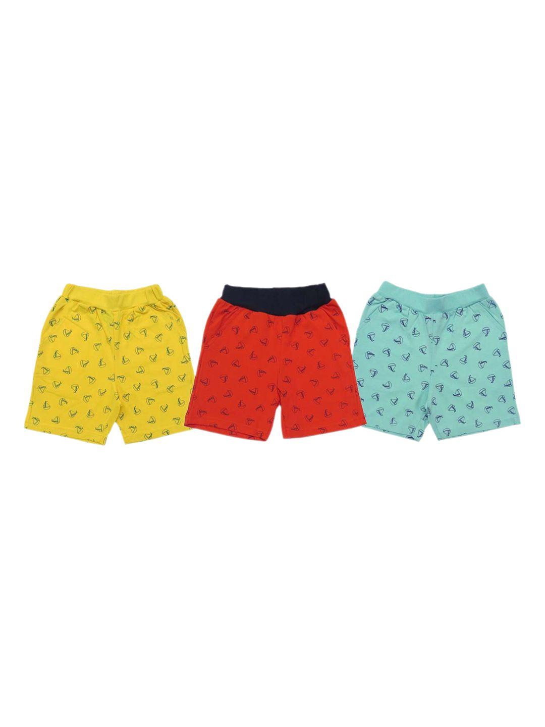 clothe funn boys pack of 3 conversational printed cotton shorts