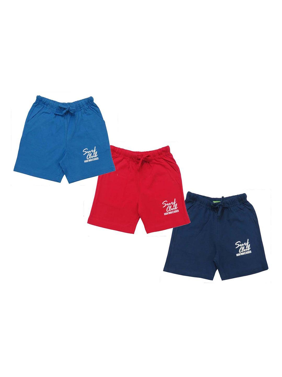 clothe funn boys pack of 3 mid-rise cotton shorts