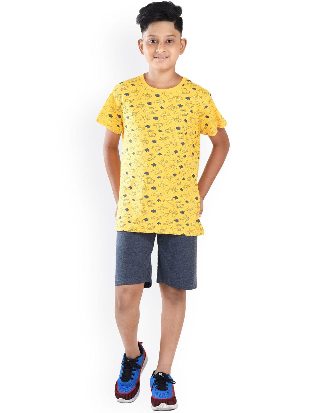 clothe funn boys printed t-shirt with shorts set