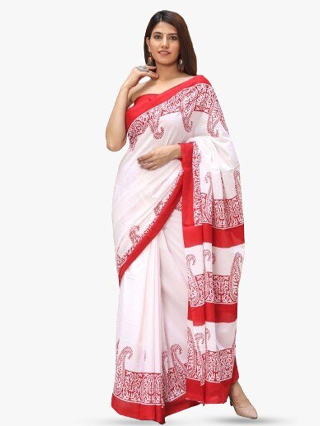 clothonus ethnic motifs printed pure cotton saree