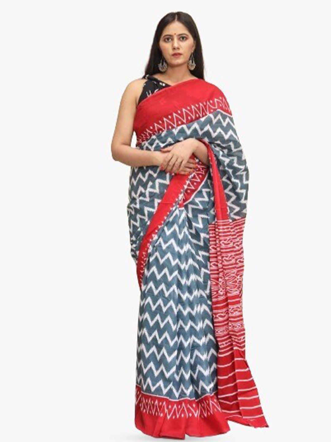 clothonus geometric printed pure cotton saree