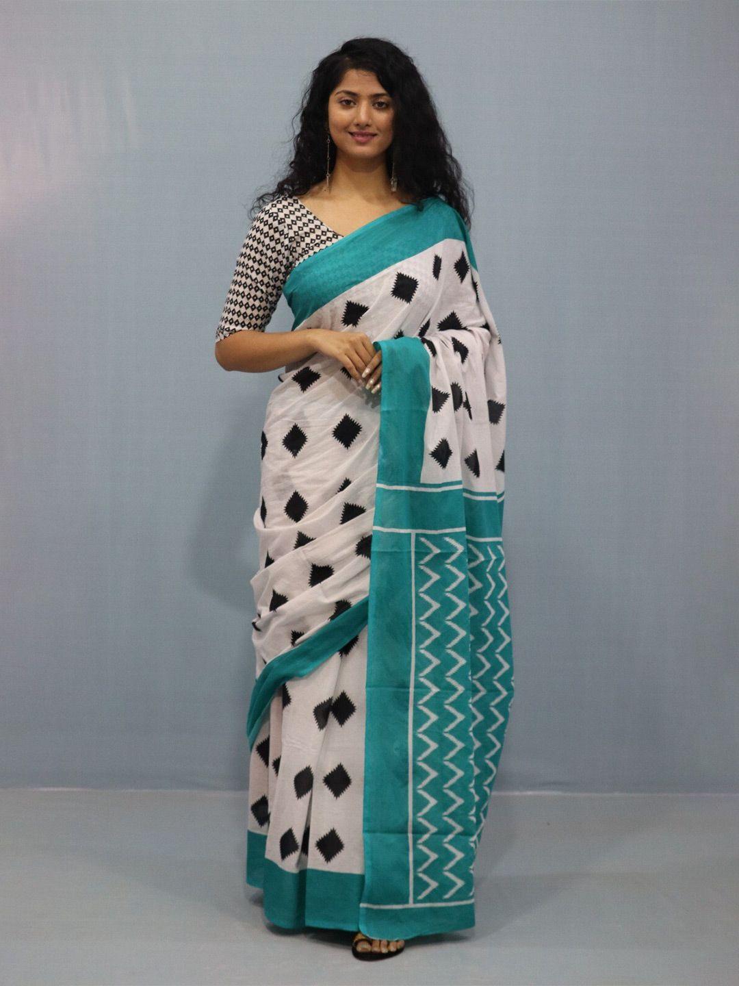 clothonus pure cotton handloom block print saree
