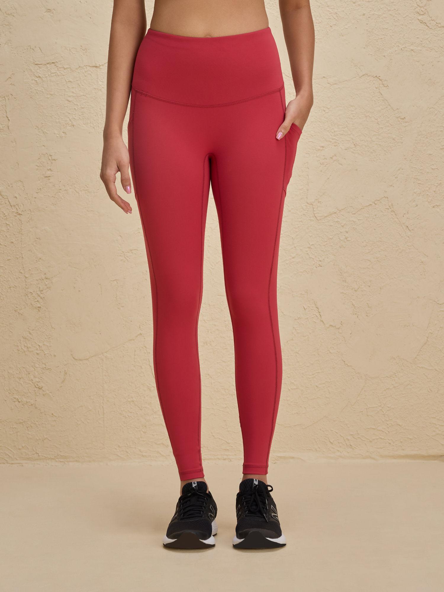 cloud soft & flattering full length leggings with pockets-nyk261-coral