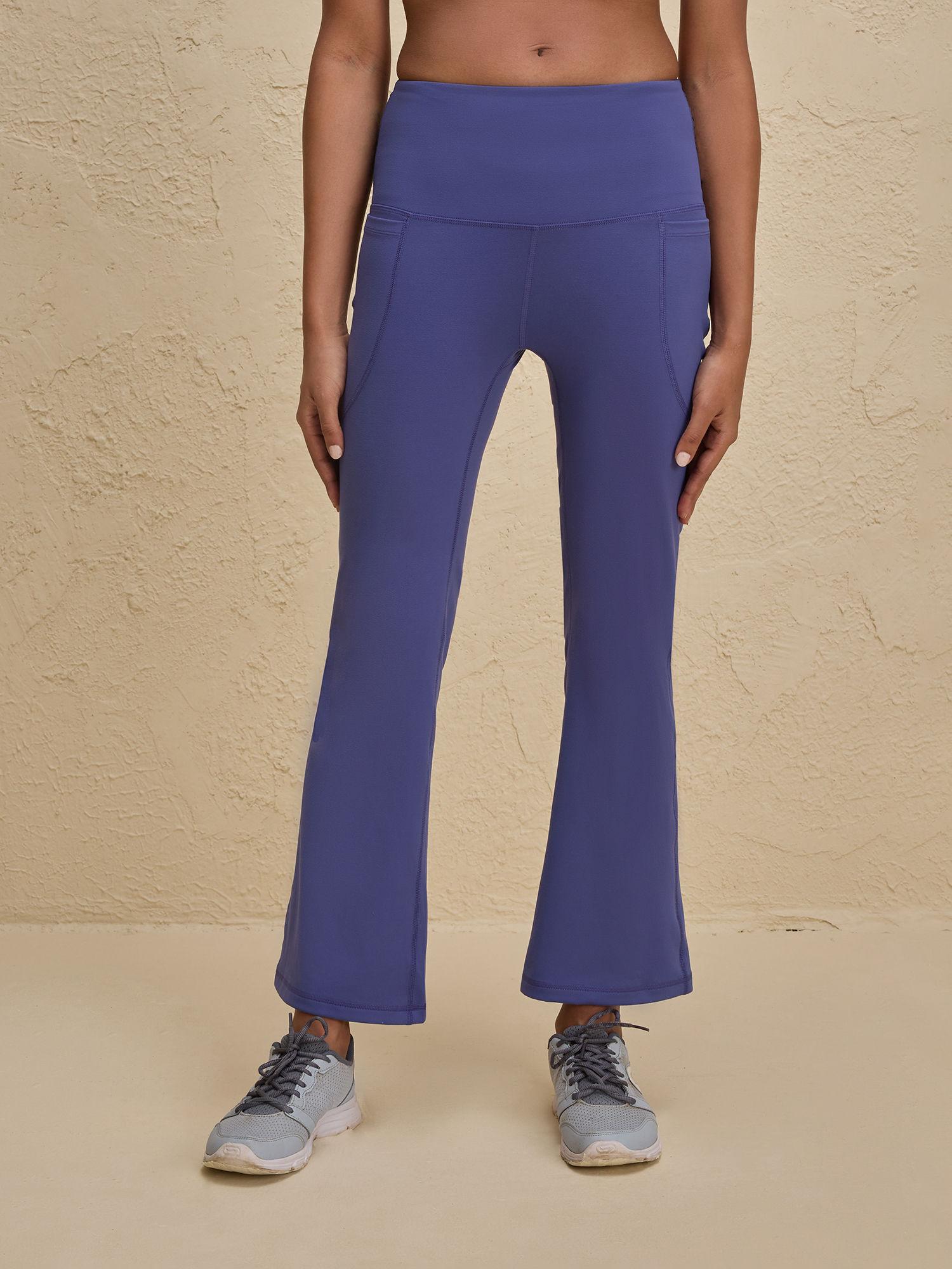 cloud soft super comfy & flattering flare pants with pockets-nyk252-blue