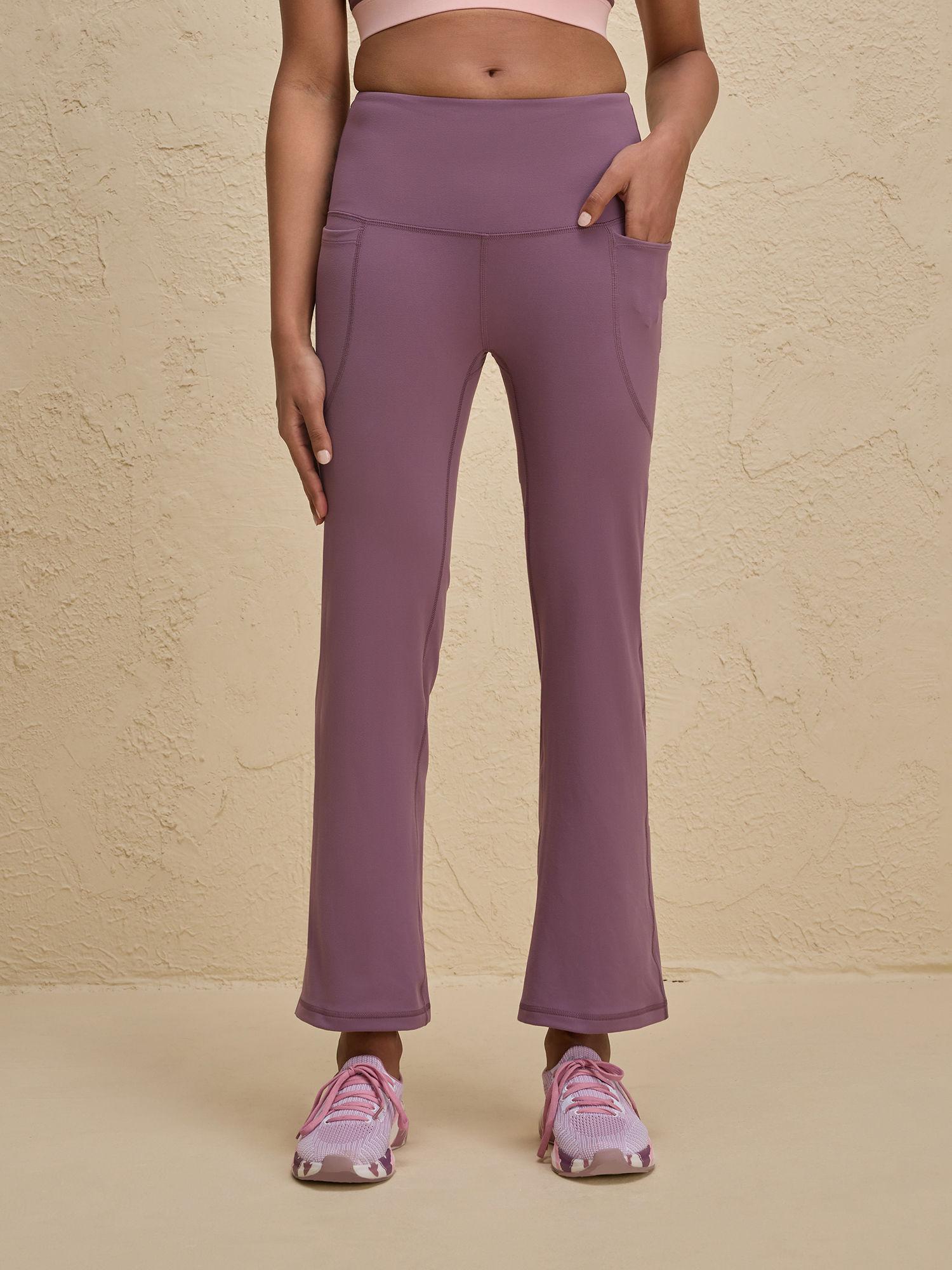 cloud soft super comfy & flattering flare pants with pockets-nyk252-mauve