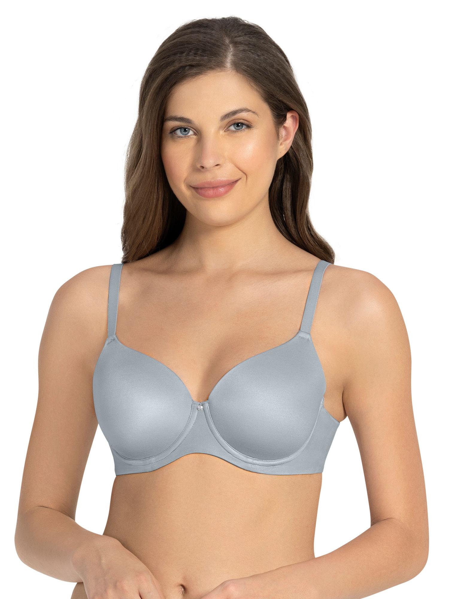 cloudsoft padded & wired t-shirt bra - grey