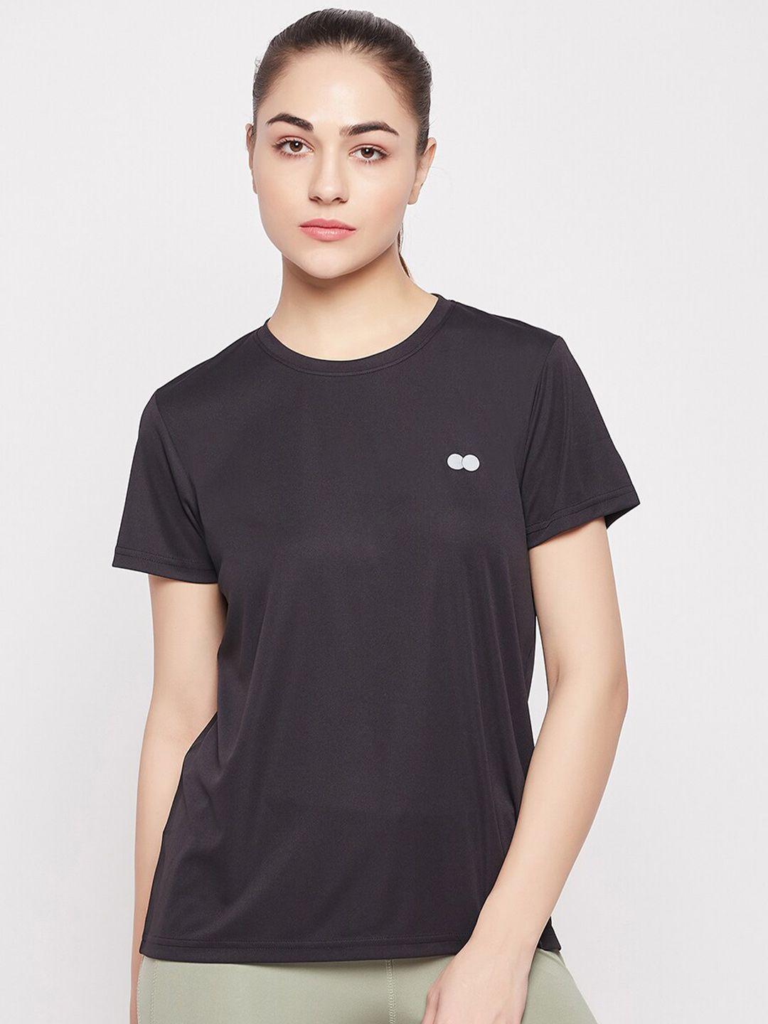 clovia black round neck comfort fit t-shirt