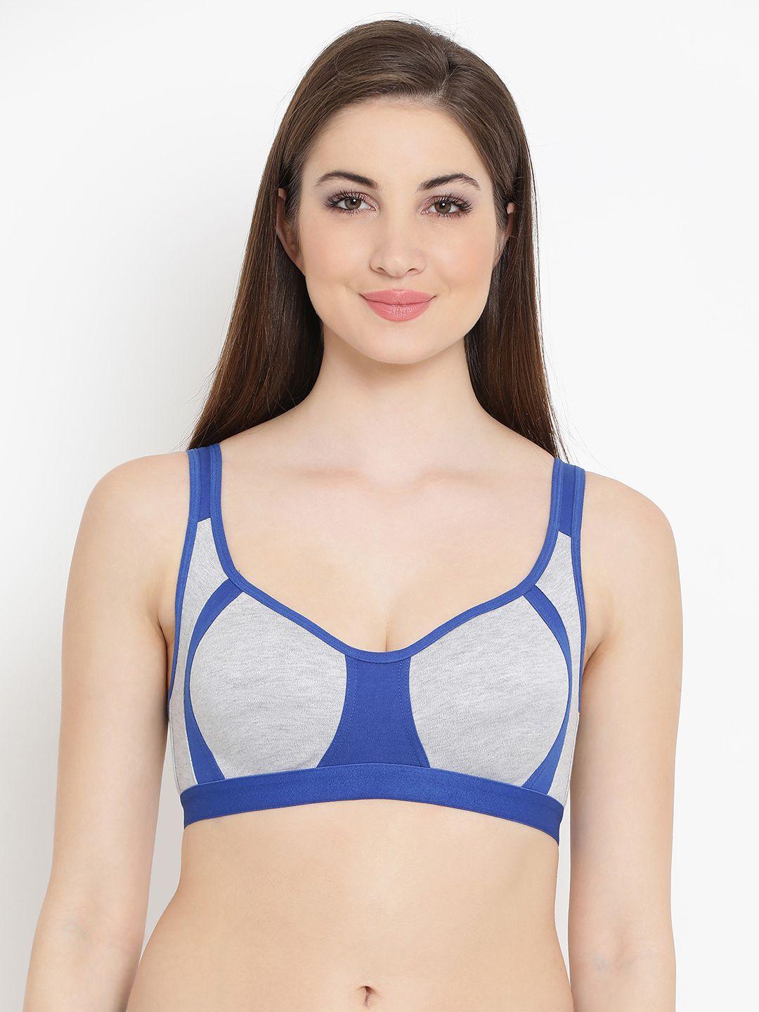 clovia blue solid non-wired non padded everyday bra